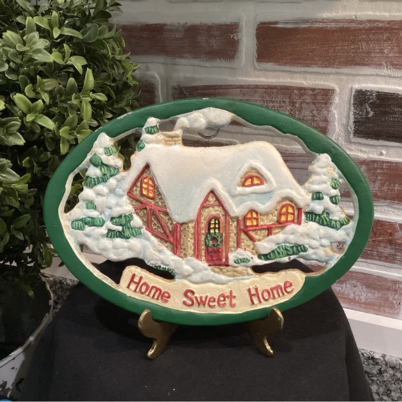 Avon Other - 🟢 Vintage - 1999 - Avon Collectible “Home Sweet Home” Winter Cast Iron Trivet
